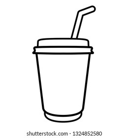 disposable cup of coffee icon. cafe logo.  disposable cup for cafe typography design. 