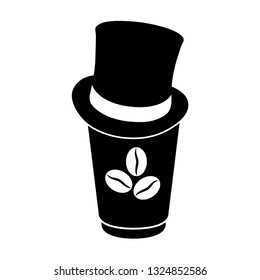 disposable cup of coffee icon. cafe logo.  disposable cup for cafe typography design. 