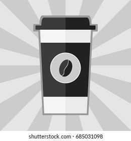 A disposable cup of coffee, an icon of a disposable cup for coffee. Flat design, vector illustration, vector.