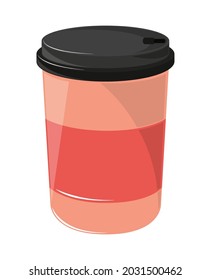 disposable cup of coffee icon isolated