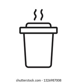 Disposable cup of coffee with steas of hotness popping out, making coffee icon - Vector EPS