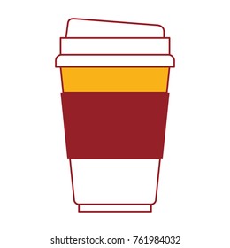 disposable cup in color sections silhouette