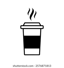 Disposable Cup Icon. Coffee Cup Vector Illustration. Caffeine And Hot Drink Symbol.