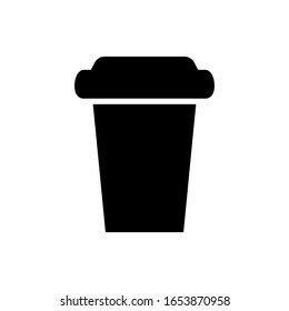 Disposable cup icon designed in glyph style