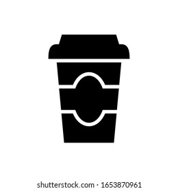 Disposable cup icon designed in glyph style