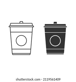 Disposable cup icon isolated on background. Drink symbol modern, simple, vector, icon for website design, mobile app, ui. Vector Illustration