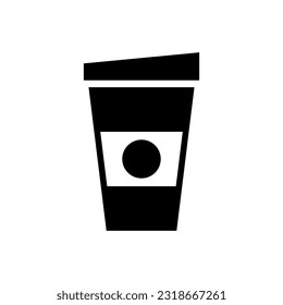 Icono de taza desechable, logotipo aislado en fondo blanco