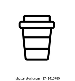 Disposable cup icon,vector illustration. Flat design style. vector disposable cup icon illustration isolated on White background, disposable cup icon Eps10.  