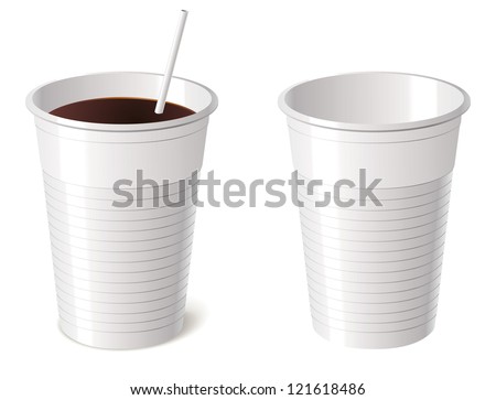 Disposable cup, isolated on white background, vector illustration