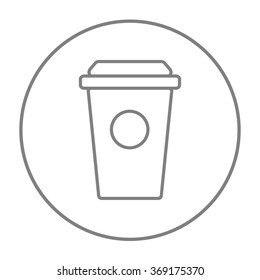 Disposable cup line icon.