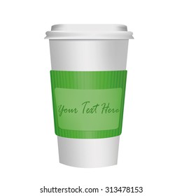 disposable cup over white color background
