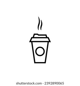 Disposable Cup Simple Outline Icon. Suitable for books, stores, shops. Editable stroke in minimalistic outline style. Symbol for design 