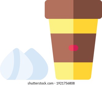 Disposable cup with steas of hotness popping out, making coffee icon