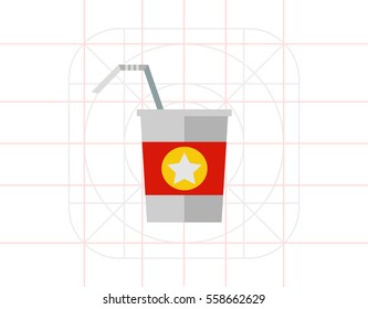 Disposable cup with straw
