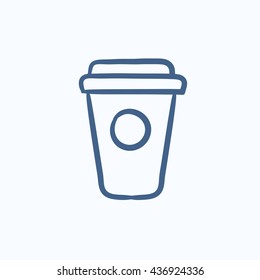 Disposable cup vector sketch icon isolated on background. Hand drawn Disposable cup icon. Disposable cup sketch icon for infographic, website or app.