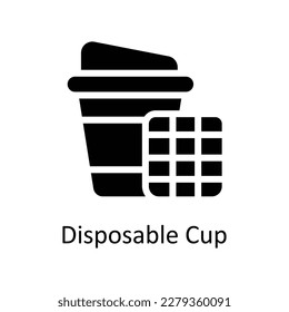 Disposable Cup Vector       Solid Icons. Simple stock illustration stock