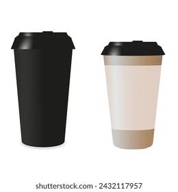 Disposable cups with lids for coffee and tea