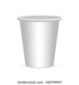 Disposable cups for water, coffee, tea, drink, soda. Isolated on white background.