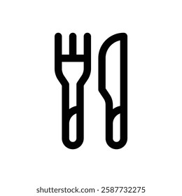 Disposable cutlery. Editable stroke vector icon.