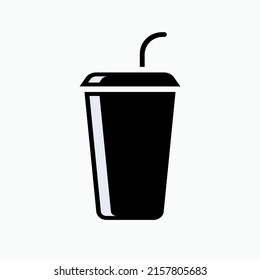 Disposable Drink Icon in Glyph Style.  Beverages Symbol - Vector.