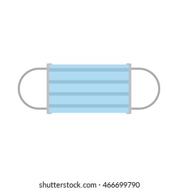 Disposable face mask icon in flat style on a white background