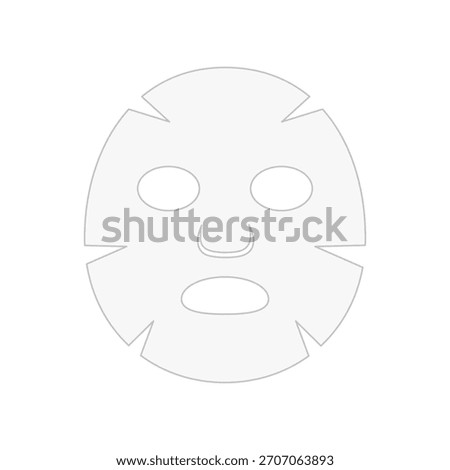 Disposable Face Mask illustration. Moisturizer product, face cosmetic, facial mask icon. Doodle style. Morning routine, cleansing procedure concept. Vector