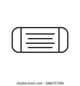 Disposable face mask line icon