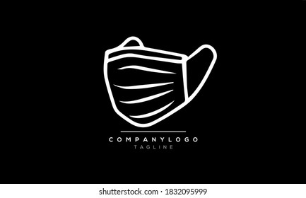 disposable face mask logo vector icon