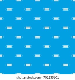Disposable face mask pattern repeat seamless in blue color for any design. Vector geometric illustration