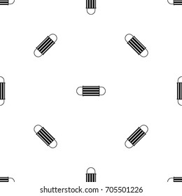 Disposable face mask pattern repeat seamless in black color for any design. Vector geometric illustration