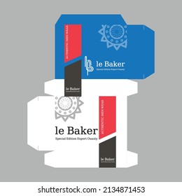 Disposable face masks box packaging or box, isolated. Surgical masks, also known as a procedure masks. vector illustration