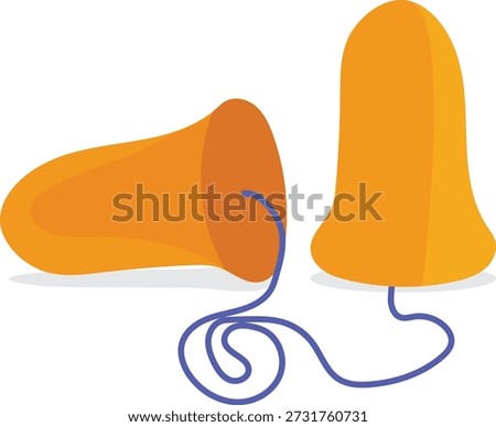 Disposable Foam Earplugs vector drawing.
