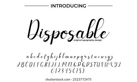 Disposable Font Stylish brush painted an uppercase vector letters, alphabet, typeface