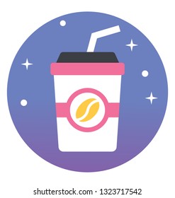 Disposable Glass icon in flat vector 