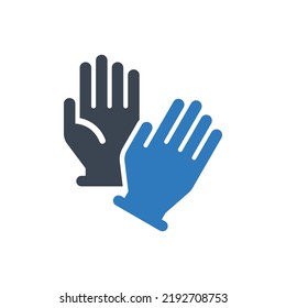 Disposable Gloves Icon (Simple Vector Illustration)