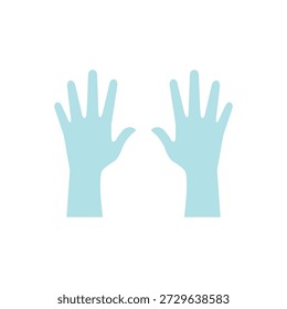 Luvas descartáveis ícone de vetor ilustração. Luvas de proteção de uso único para aplicações de higiene, médicas, laboratoriais e de segurança.