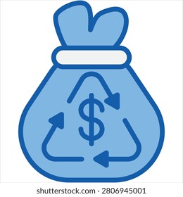 Disposable Income Single Icon Blue White