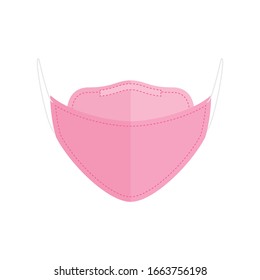 Disposable, KF94, KN95, N95 Medical Protection Mask, Respiratory Mask, Safety Face Mask, Hospital Breathing Mask, Covid-19 Coronavirus, Icon Vector Illustration Background