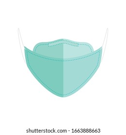 Disposable, KF94, KN95, N95 Medical Protection Mask, Respiratory Mask, Safety Face Mask, Hospital Breathing Mask, Covid-19 Coronavirus, Icon Vector Illustration Background