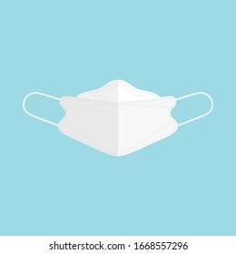 Disposable, KF94, KN95, N95 Medical Protection Mask, Respiratory Mask, Safety Face Mask, Hospital Breathing Mask, Covid-19 Coronavirus, Icon Vector Illustration Background