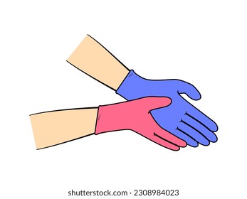 Disposable latex gloves. Vector illustration EPS 10.
