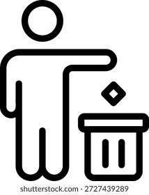 Vector de ilustración de icono de línea desechable