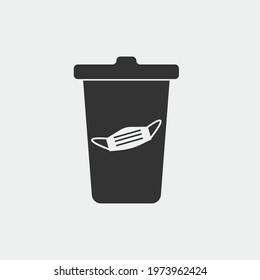 Disposable mask vector icon illustration sign