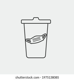 Disposable mask up vector icon illustration sign