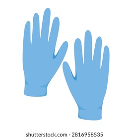 Disposable medical gloves vector in flat cartoon style. Protective gloves for healthcare and first aid isolated on white background.