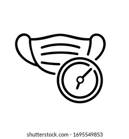 disposable medical masks for prevention of coronavirus covid-19 2019-ncov and watches. Regular mask change. Vector simple icon for infographic or website.