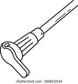 Disposable medical PVC feeding tube. Vector outline illustration.