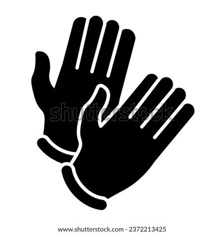 Disposable medical rubber gloves solid icon. Pair of gloves glyph style pictogram on white background. Coronavirus protection signs for mobile concept and web design. Vector graphics