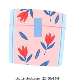 Icono plano de la vaina menstrual desechable Higiene femenina. Ilustración del vector