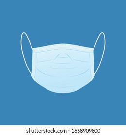 Disposable, N95 Medical Protection Mask, Respiratory Mask, Safety Face Mask, Hospital Breathing Mask, Virus, Icon Vector Illustration Background